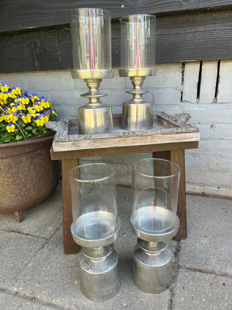 Set van 4 design windlichten/kandelaars merk PTMD collection, Ophalen, Zo goed als nieuw, Overige materialen, 25 tot 50 cm