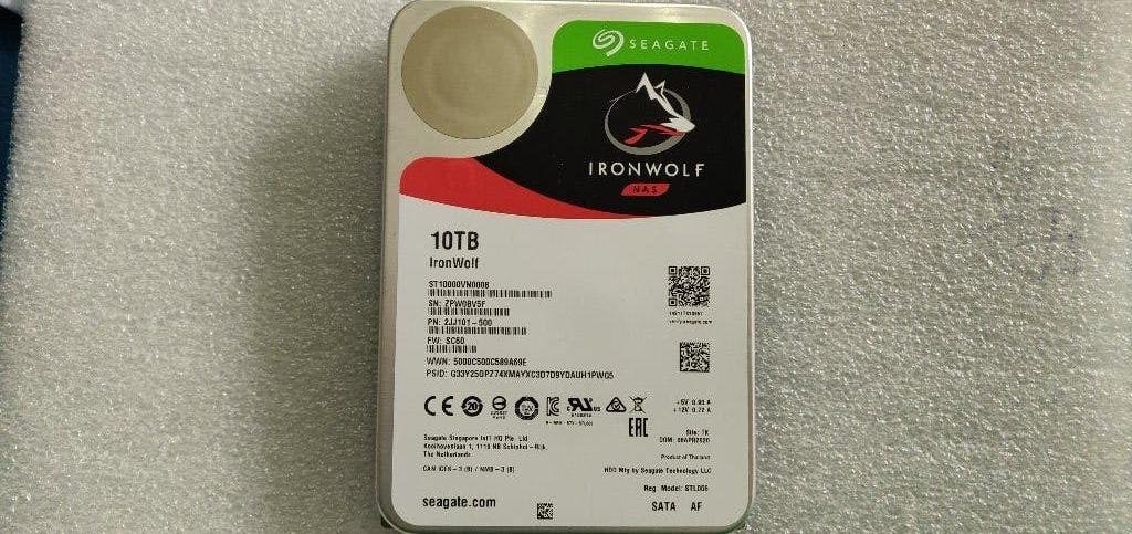 Seagate IronWolf 10TB ST10000VN0008 CMR  24/7 NAS 100%, Ophalen, Intern, Gebruikt, 10TB