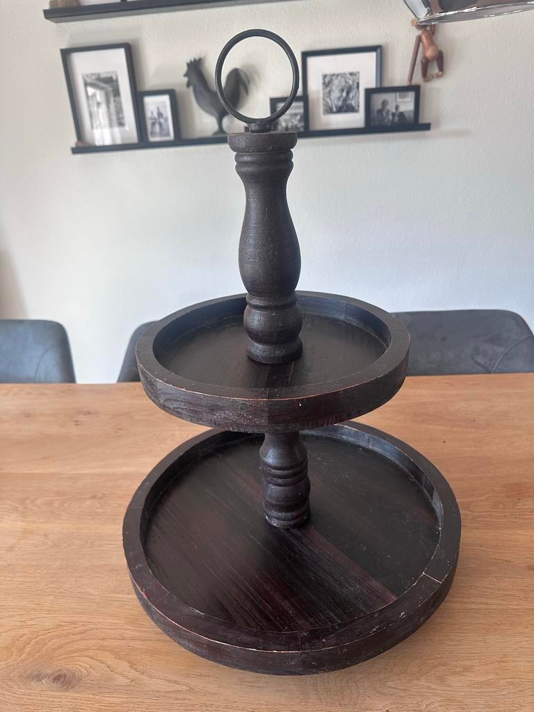 Landelijke houten etagère, hoogte 63 cm, Ophalen of Verzenden, Gebruikt