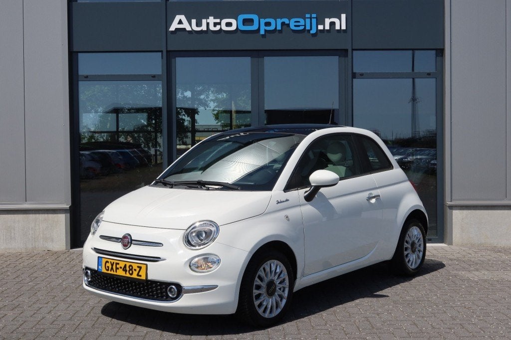 Fiat 500  1.0 Hybrid Dolcevita Airco, NAVI, Leder bekleding,, Auto's, Voorwielaandrijving, Gebruikt, 4 stoelen, Wit