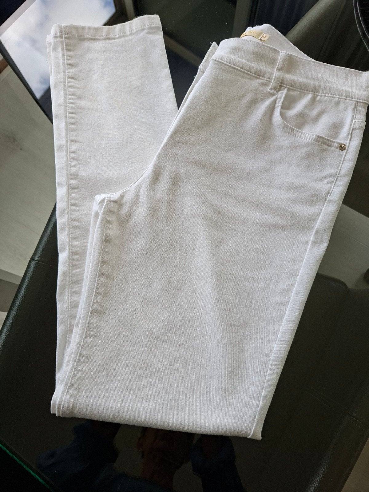 Witte Gafair Jeans Maat 42 - Zo goed als nieuw, Gafair, Wit, Maat 42/44 (L), Ophalen of Verzenden