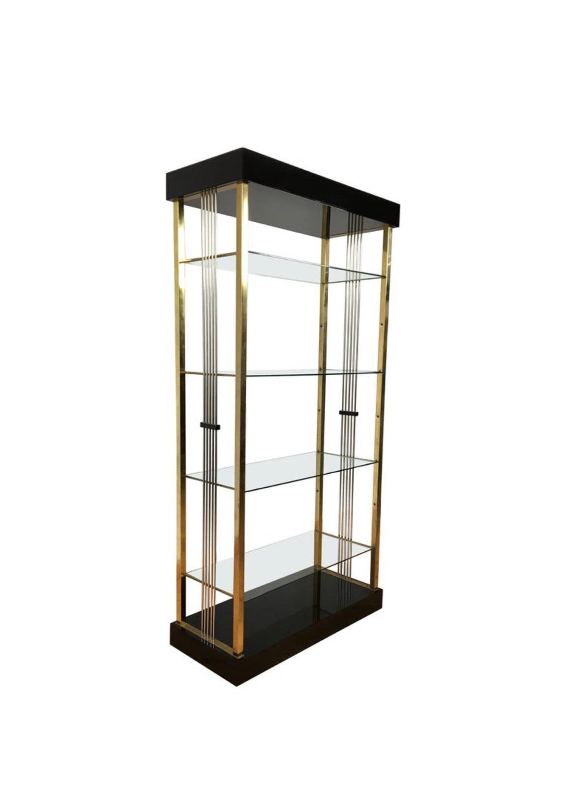 Vintage Design 1980s Belgo Chrom Etagère met Glazen Leggers, Huis en Inrichting, Kasten | Vitrinekasten, Ophalen, Hollywood Recency Stijl - Vintage Design