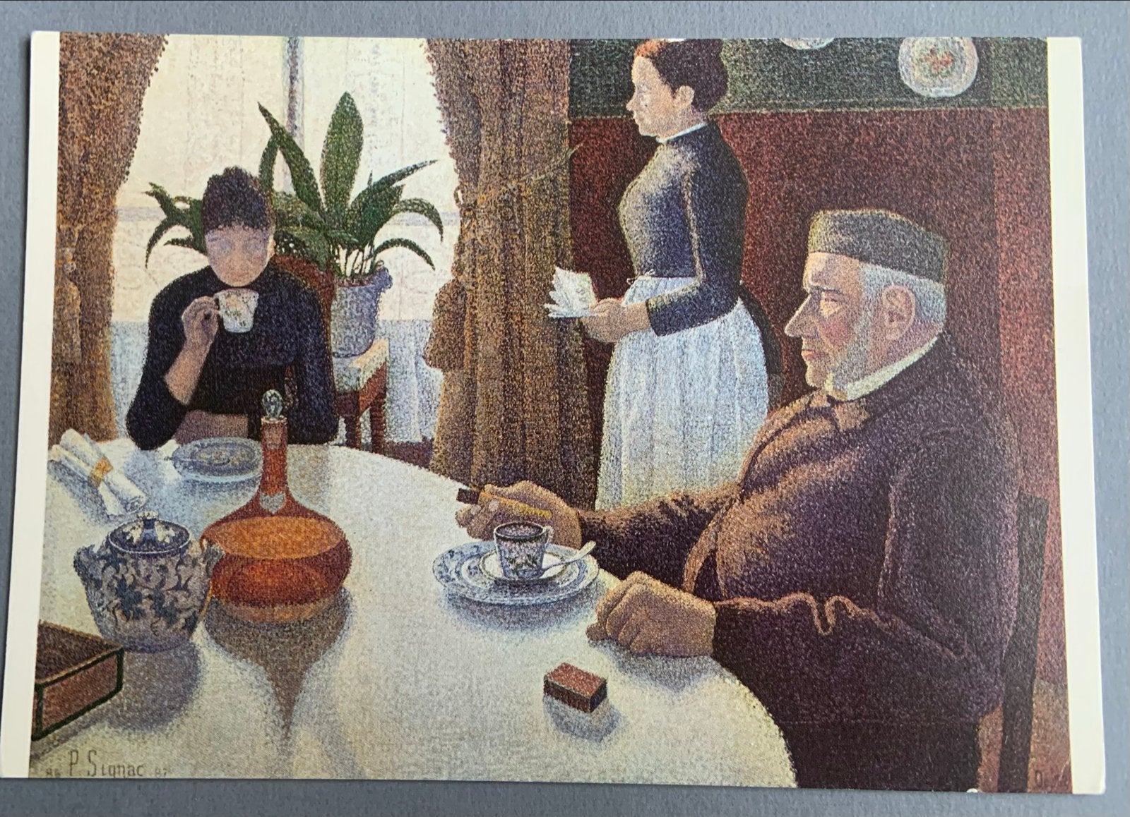 Paul Signac - Het ontbijt (1886-87) - Kunstkaart, Verzenden, Voor 1920, Ongelopen, Cultuur en Media