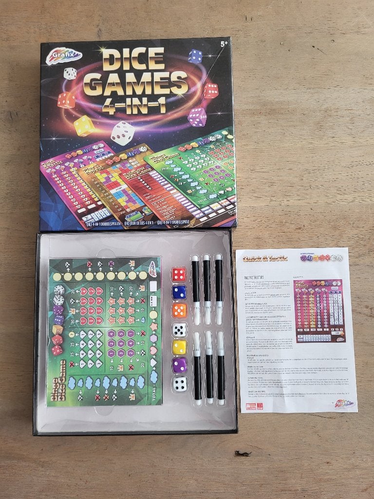 Grafix Dice Games 4-in-1 Dobbelspellen, Hobby en Vrije tijd, Gezelschapsspellen | Bordspellen, Vijf spelers of meer, Ophalen of Verzenden