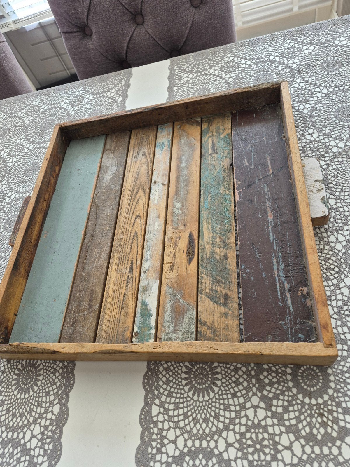 Brocante dienbladen 2 stuks, Antiek en Kunst, Ophalen