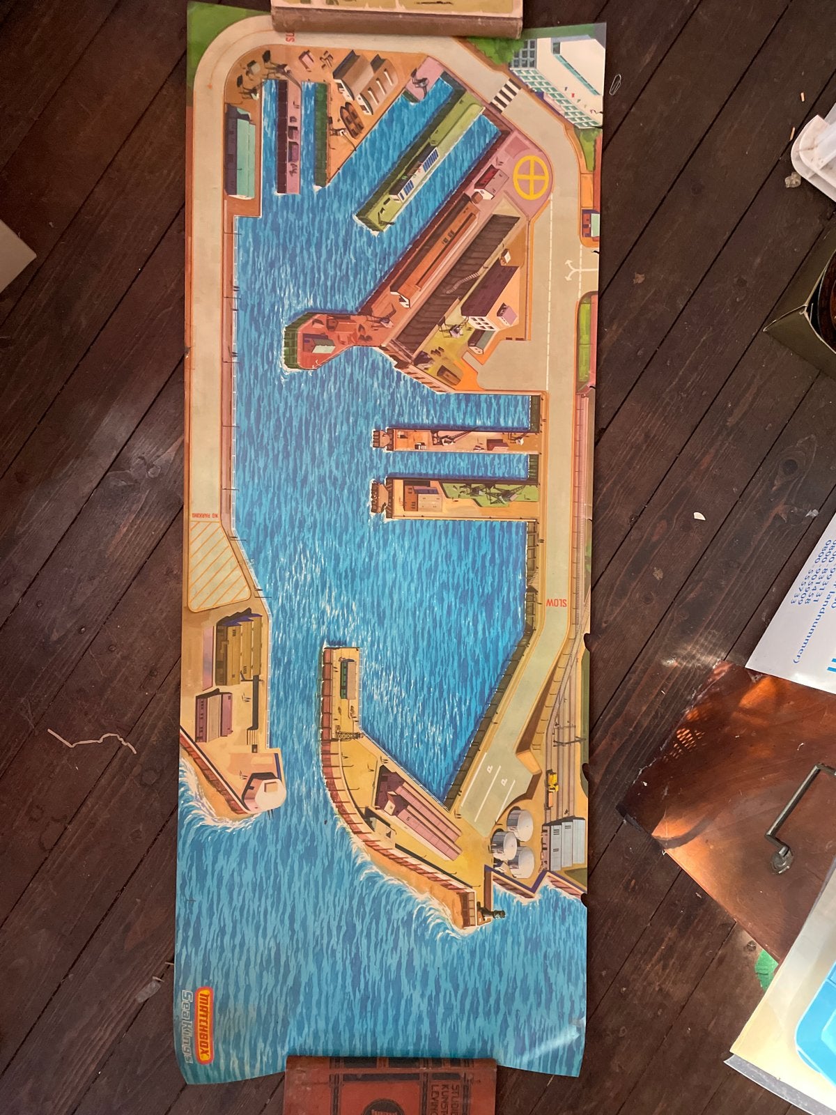 Twee Matchbox speelmatten: Haven en Wegennet (kunststof), Ophalen of Verzenden, Gebruikt, Jongen of Meisje