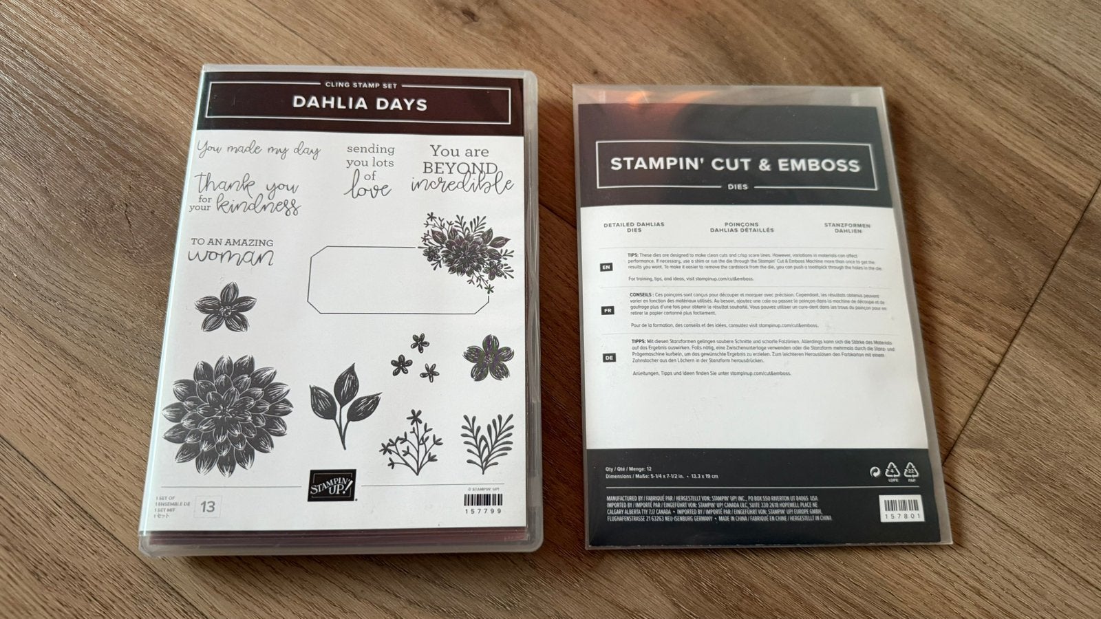 Stampin Up Dahlia Days set ZGAN, Hobby en Vrije tijd, Ophalen of Verzenden, Zo goed als nieuw, Clearstamp