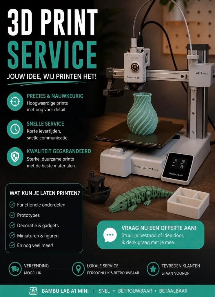 3D Print Service: Jouw idee, wij printen het!, Boeken, Informatica en Computer, Zo goed als nieuw, Ophalen of Verzenden