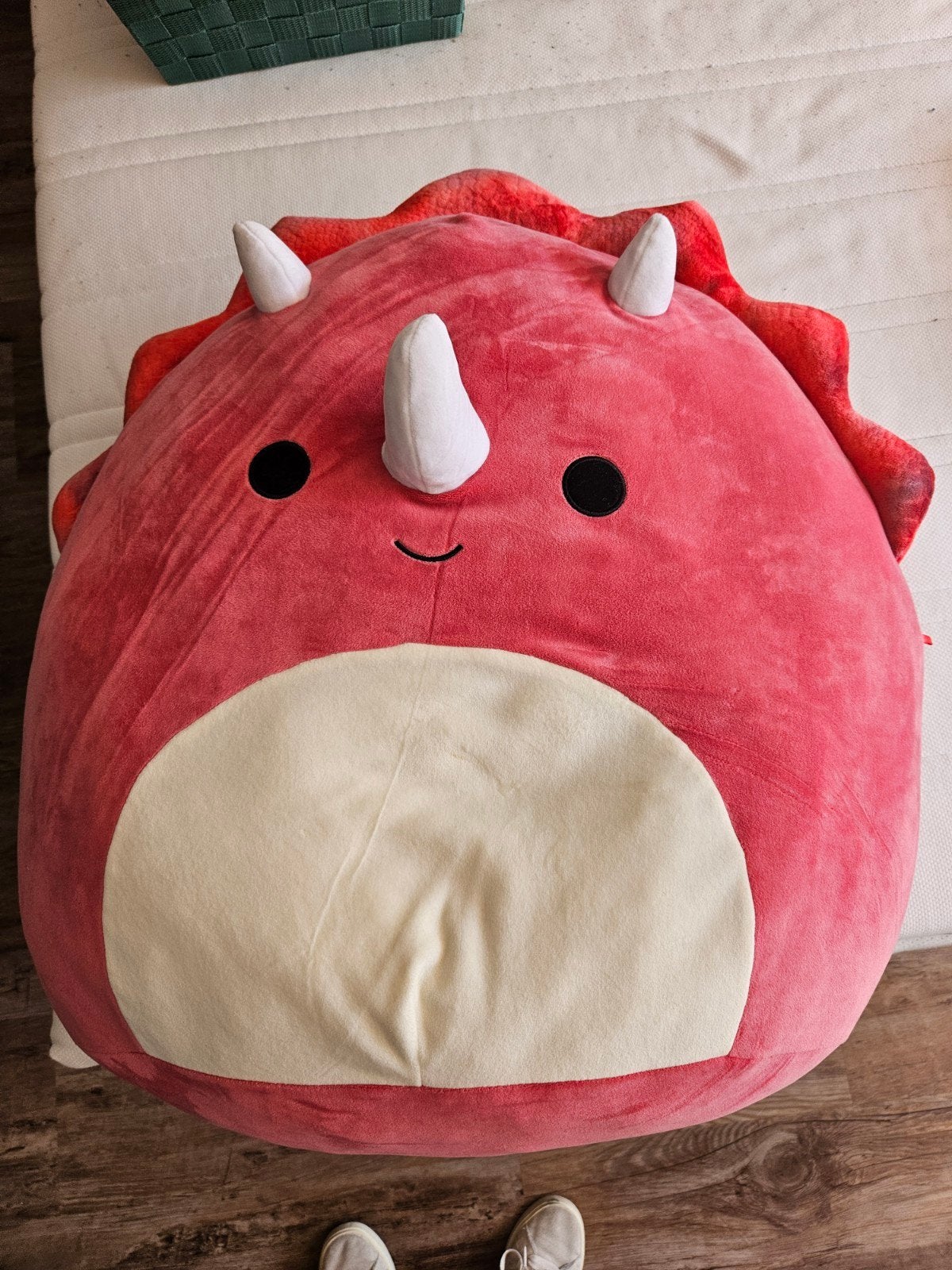 Grote Squishmallow dinosaurus knuffel, Dinosaurus, Ophalen of Verzenden, Zo goed als nieuw, Roze