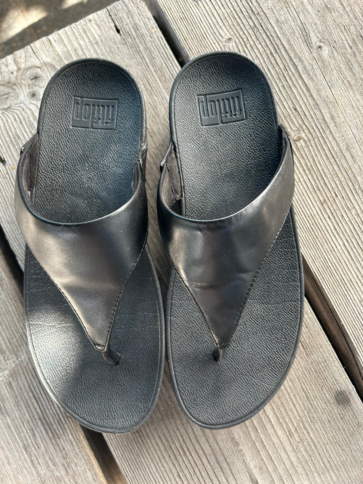 Fitflop zwart maat 39 teenslippers ZGAN, Zwart, Zo goed als nieuw, Ophalen, Slippers