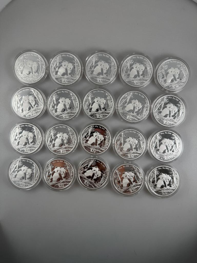 20x Zilveren Panda Munt 2026 30 gram fijnzilver 999, Ophalen of Verzenden, Zilver