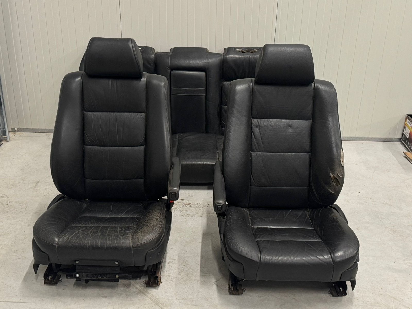 BMW E34 Zwart Lederen Stoelen Set, Ophalen, Gebruikt, BMW