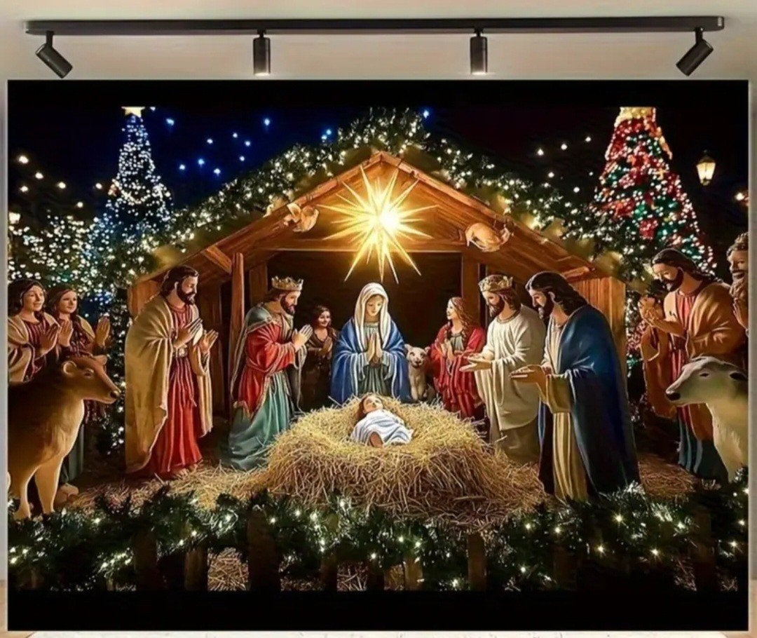 Prachtig decordoek kerststal ruim 2 mtr breed, Ophalen of Verzenden