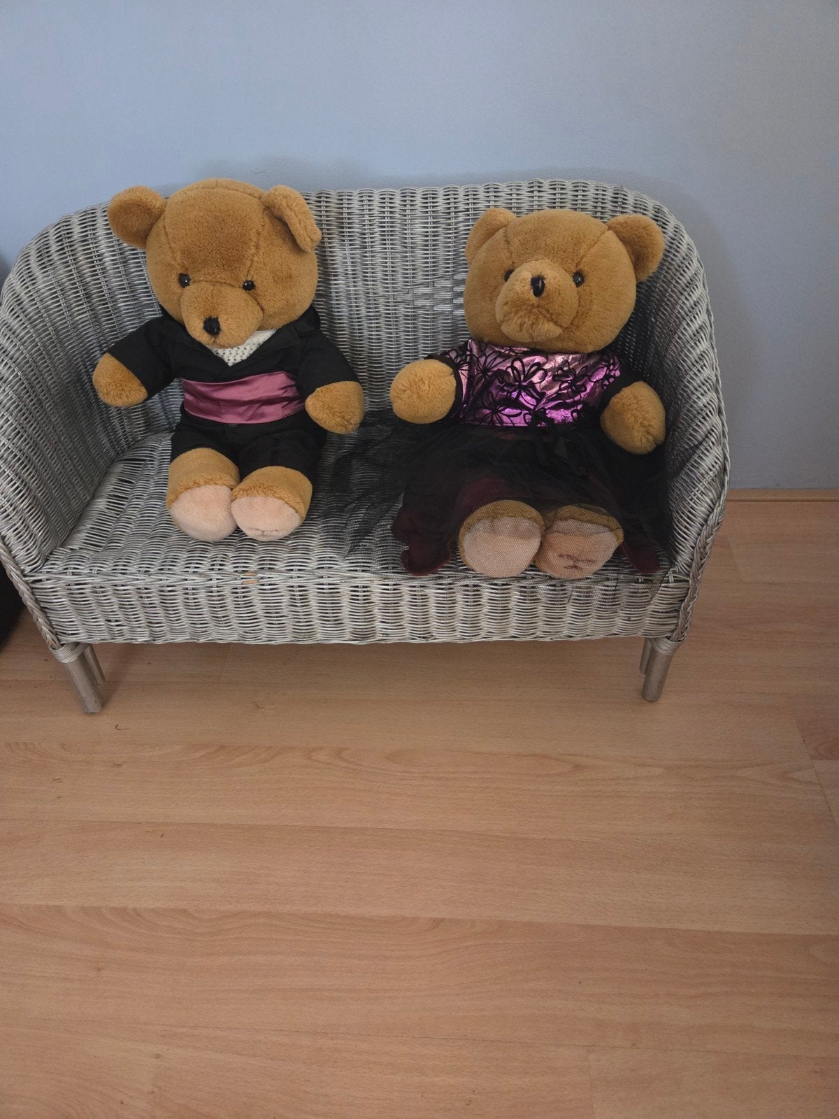 Twee vintage teddyberen : Bob en Sabine, Beer, Ophalen of Verzenden, Zo goed als nieuw, Middelgroot (20 tot 80 cm)