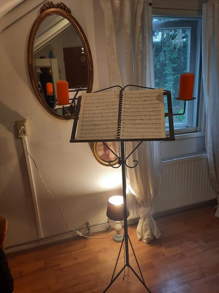Antieke Muziekstandaard met Kaarshouders, Ophalen, Gebruikt, Muziekstandaard, Overige instrumenten