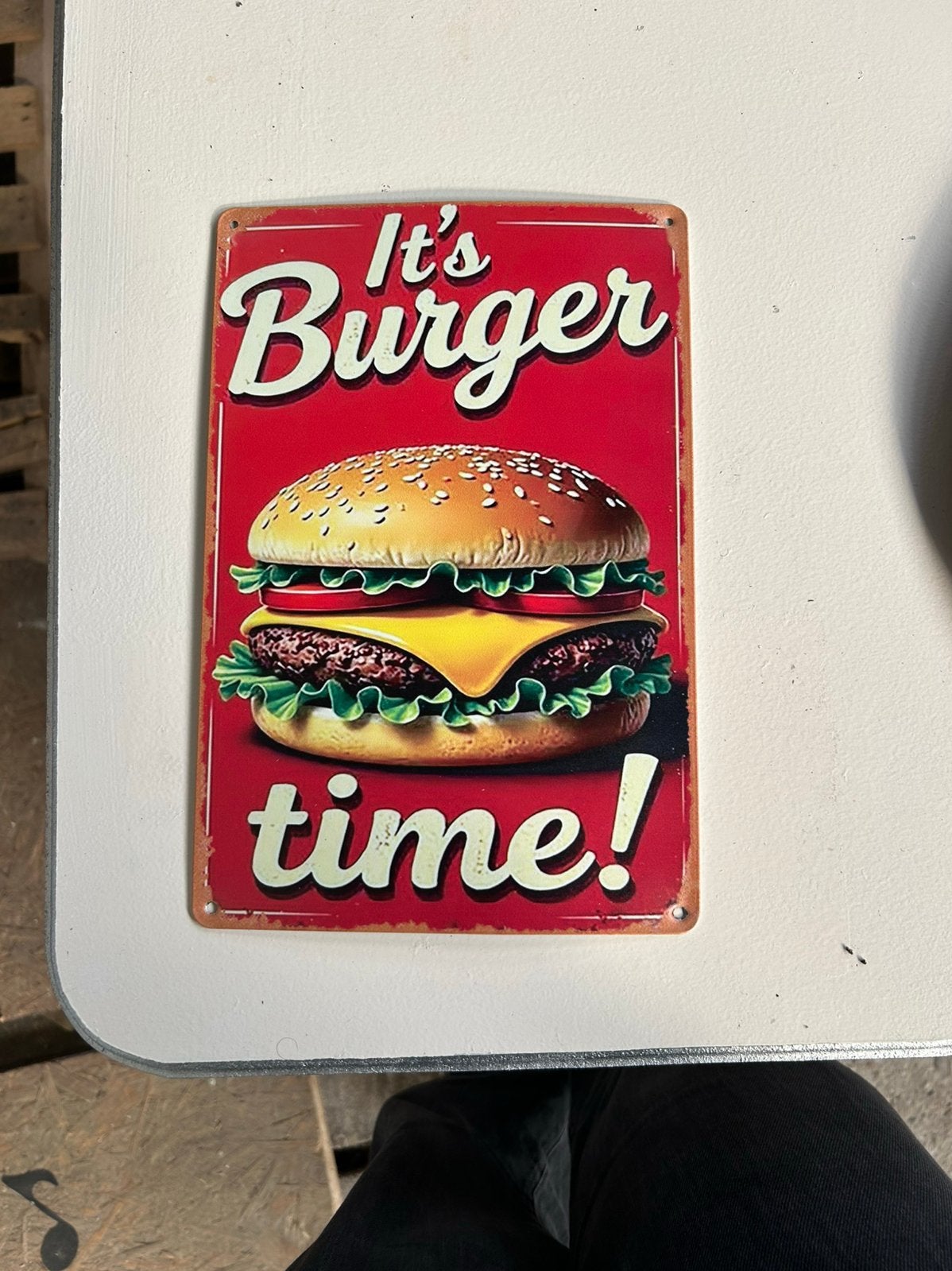 Hamburger bordje, Ophalen of Verzenden, Zo goed als nieuw, Transport