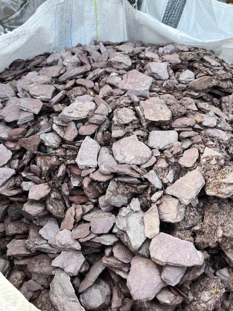 Platte split paars kleurig  1 m³ in bigbag, Tuin en Terras, Ophalen of Verzenden, Nieuw, Split