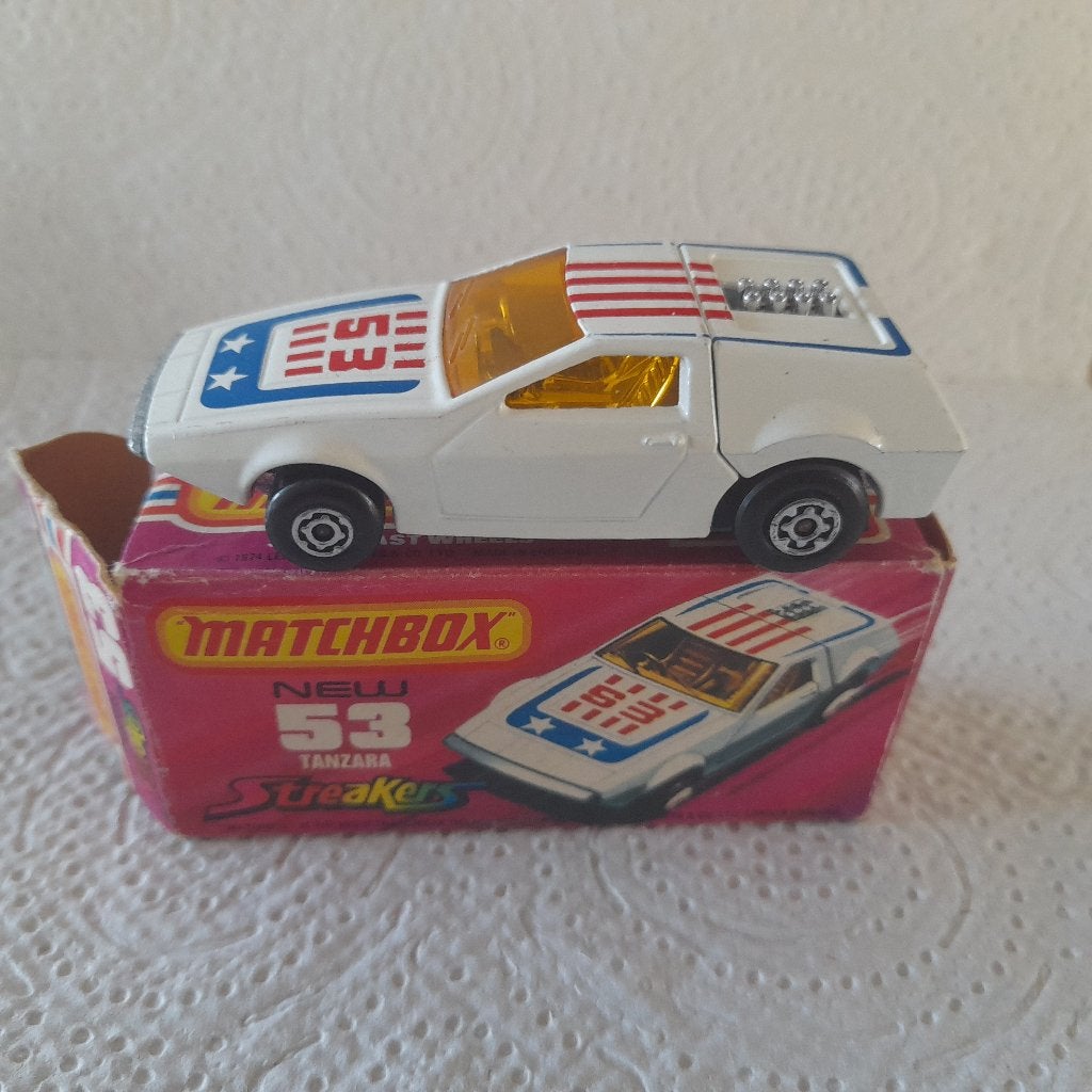 Matchbox Lesney Streakers Tanzara +doosje., Ophalen of Verzenden, Zo goed als nieuw, Auto