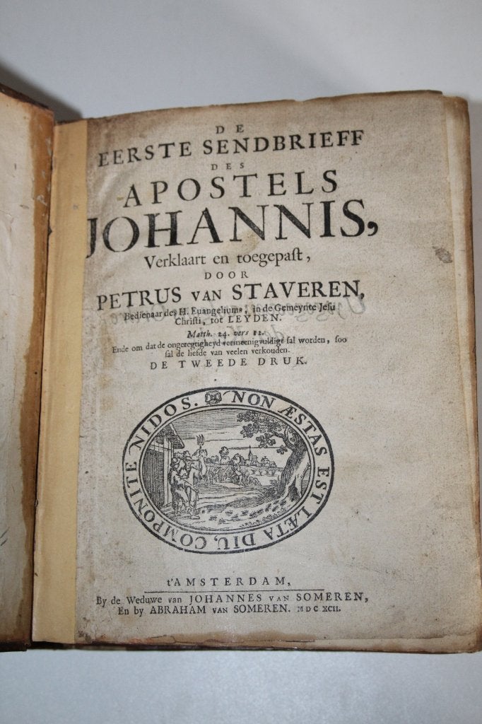Petrus van Staveren - De Eerste Sendbrief Johannis (1692), Ophalen of Verzenden