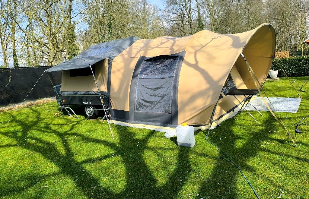 Cabanon Malawi 2.0 Deluxe 2017 - voortent, luifel, 4 fietsen, Caravans en Kamperen, Ophalen, Meerkleurig, Cabanon, Aanwezig