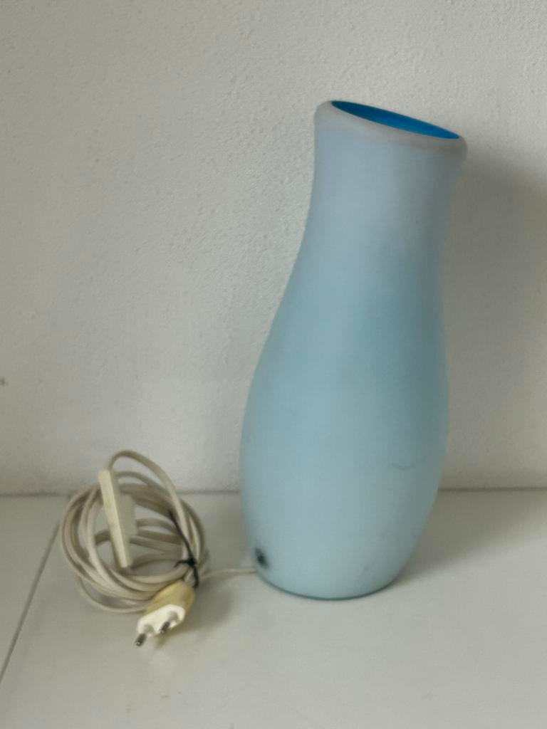 IKEA Tafellamp - Blauw/Wit Glas, Ophalen of Verzenden, Gebruikt, Glas, Minder dan 50 cm
