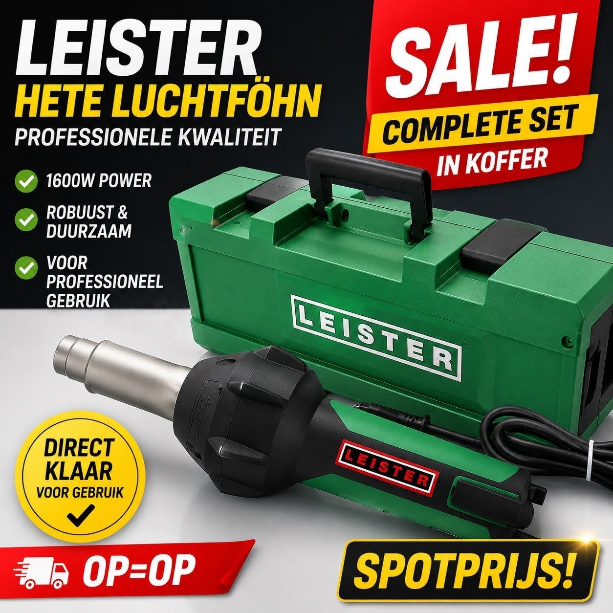 PROMO - Leister Hetelucht Föhn & Dakgereedschap, Ophalen, Overige materialen, Overige kleuren, Overige typen