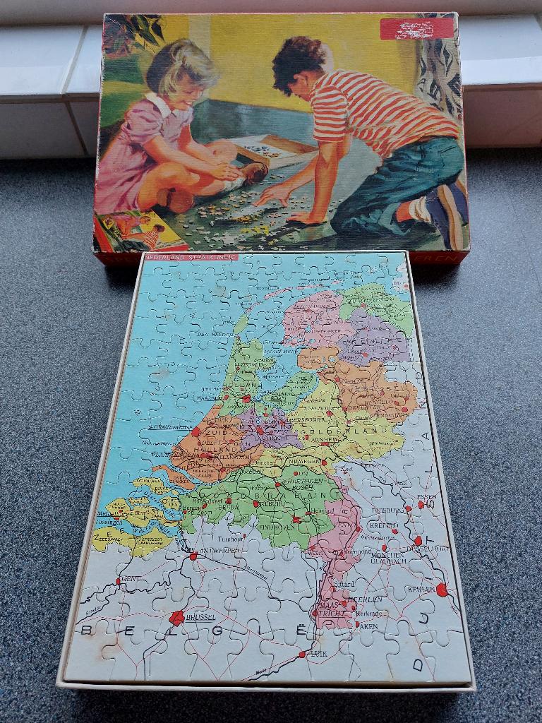 Vintage Provinciepuzzel, rond 1950, Nederland, Ophalen of Verzenden