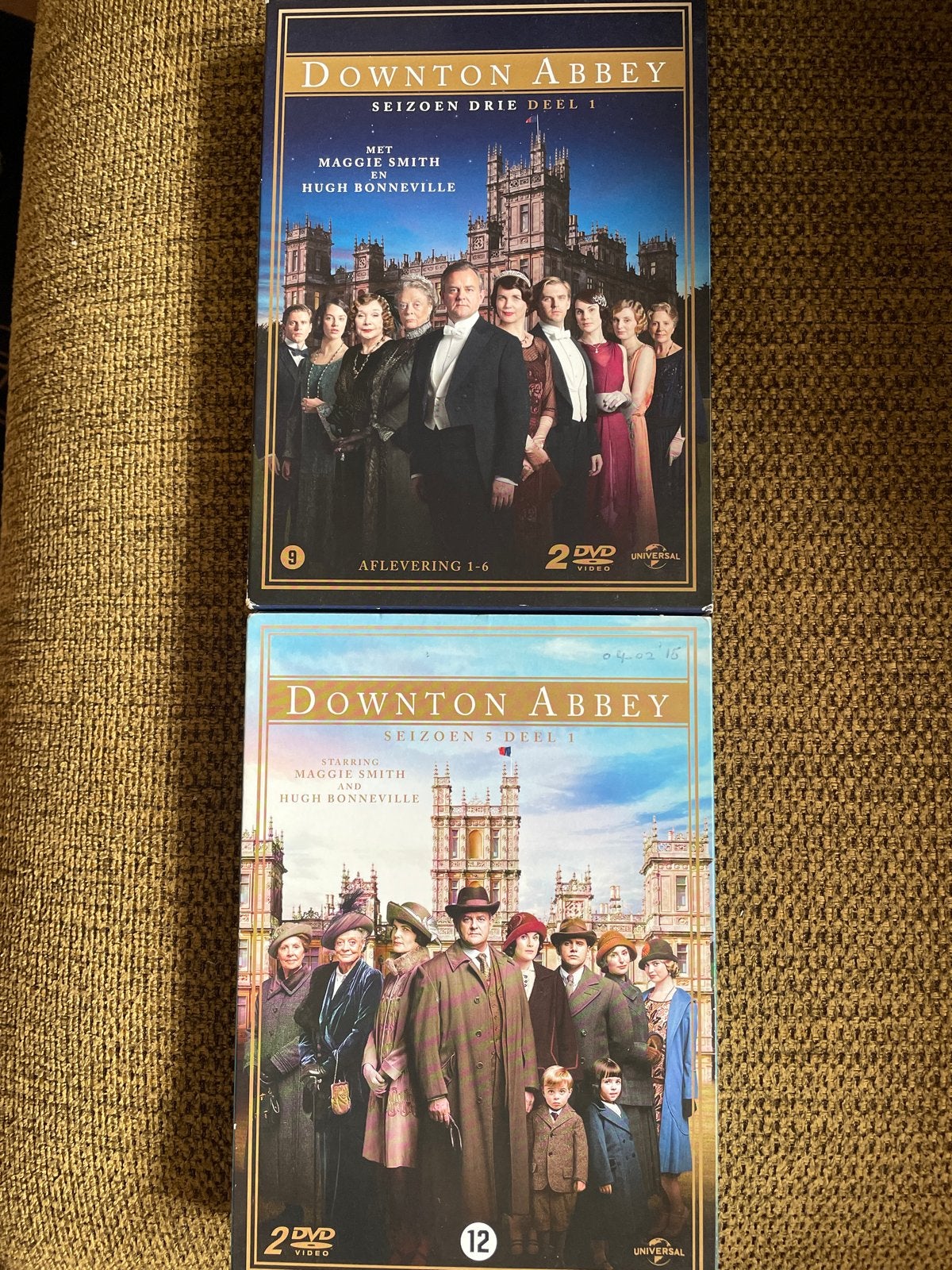Downton Abbey DVD Seizoen 3 Deel 1 & Seizoen 5 Deel 1, Nederlands, Drama, Ophalen of Verzenden, Zo goed als nieuw