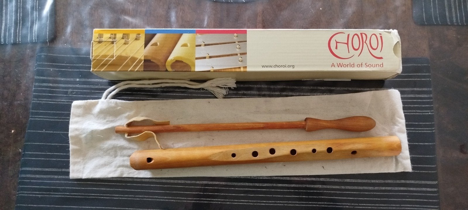 Choroi houten fluit met schoonmaakstokje en hoesje, Ophalen of Verzenden, Zo goed als nieuw, Overige typen, Met koffer, hoes of etui