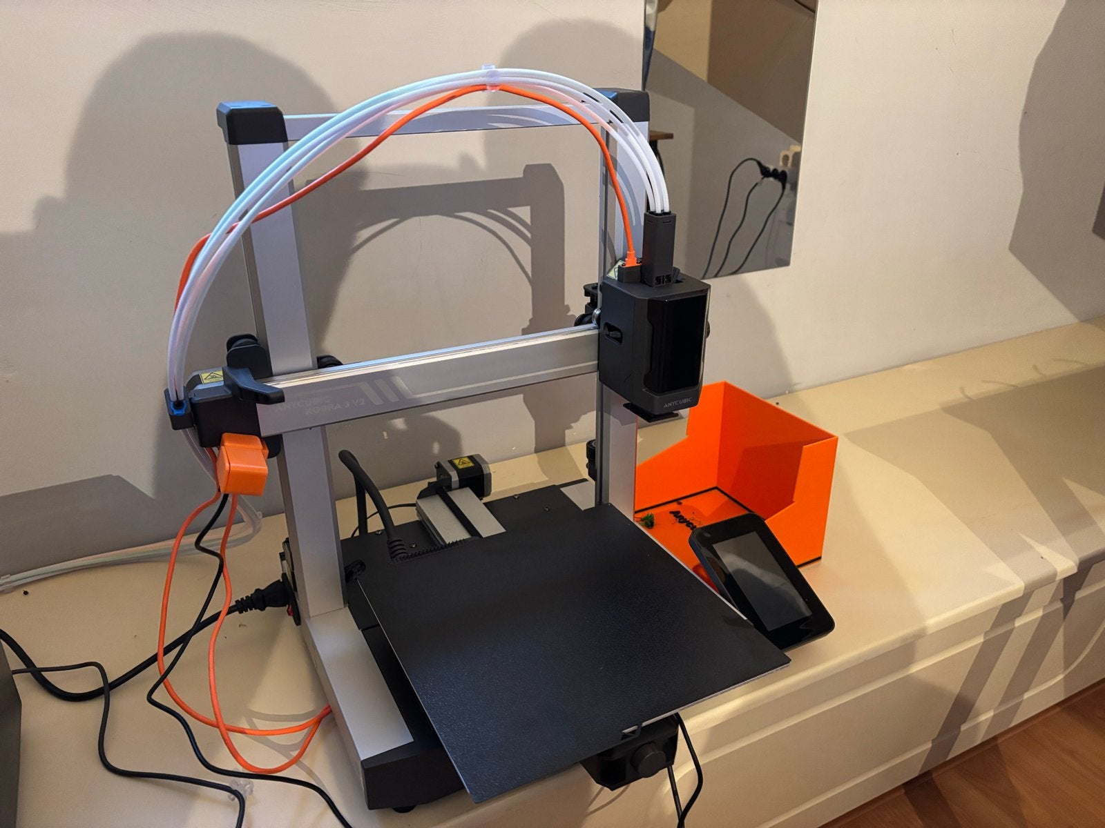 Anycubic Kobra 3 V2 3D-printer met Ace Pro, Computers en Software, Ingebouwde Wi-Fi, Ophalen of Verzenden, Zo goed als nieuw, Filament
