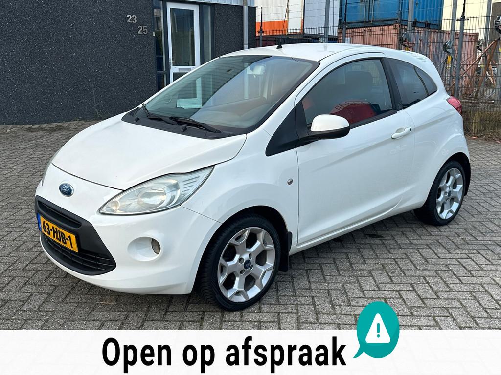 Ford Ka 1.2 Titanium Clima 2008 Wit, Auto's, Ford, Voorwielaandrijving, Gebruikt, 1242 cc, 4 cilinders