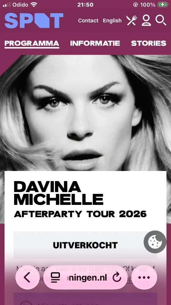 3 tickets Davina Michelle Groningen 17 september, Drie personen of meer, September