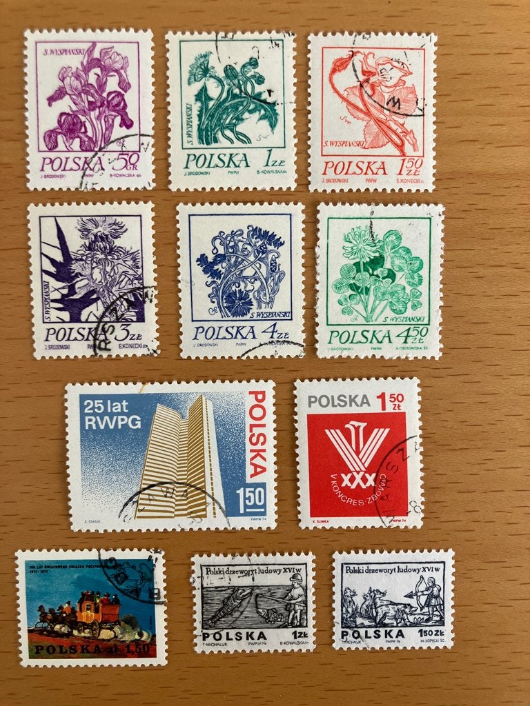 11 Postzegels Polen uit 1974 , Postzegels en Munten, Ophalen of Verzenden, Polen, Gestempeld