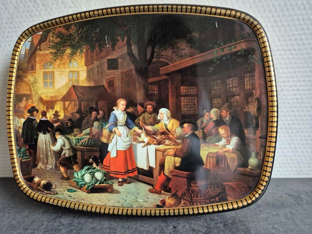 Vintage Cote D'or blik met schilderij  de Braekele, Verzamelen, Blikken, Ophalen of Verzenden, Gebruikt, Koek(jes), Overige merken
