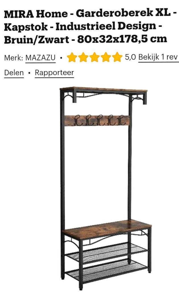 Te koop Garderoberek XL - Kapstok Multifunctioneel - Industr, Nieuw, Metaal, 150 tot 200 cm, Ophalen