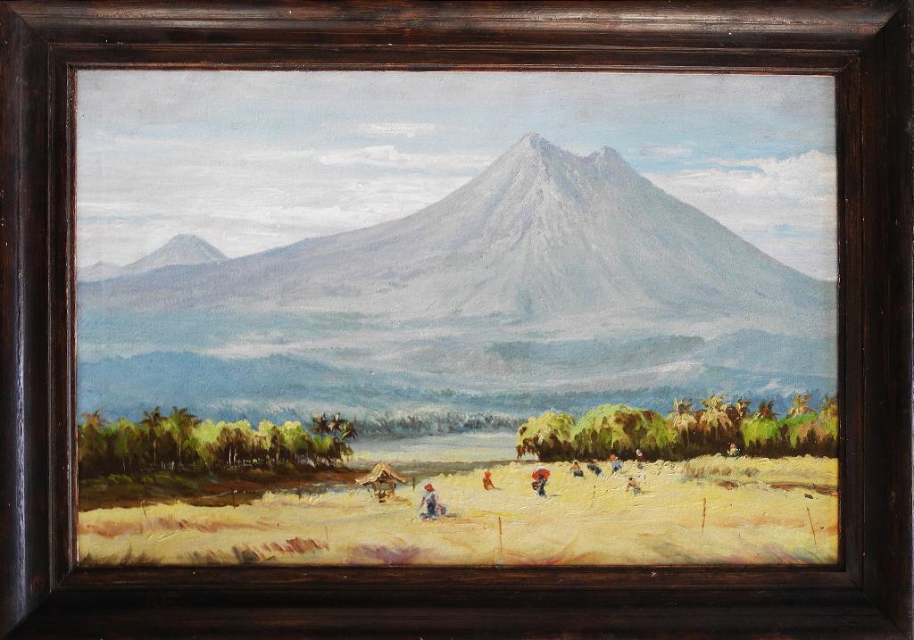 Indisch landschap met Gulung Salak, Ophalen of Verzenden