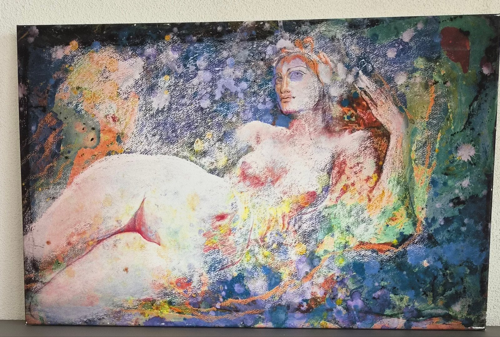 Ernst Fuchs naakt vrouwenfiguur op canvas, Antiek en Kunst, Ophalen, Portret en Figuren, Giclee, Gelimiteerde oplage