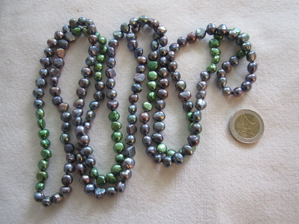 9.  Echte parels, zoetwaterparels,  150cm / 8/9cm, Ophalen, Overige materialen, Ketting