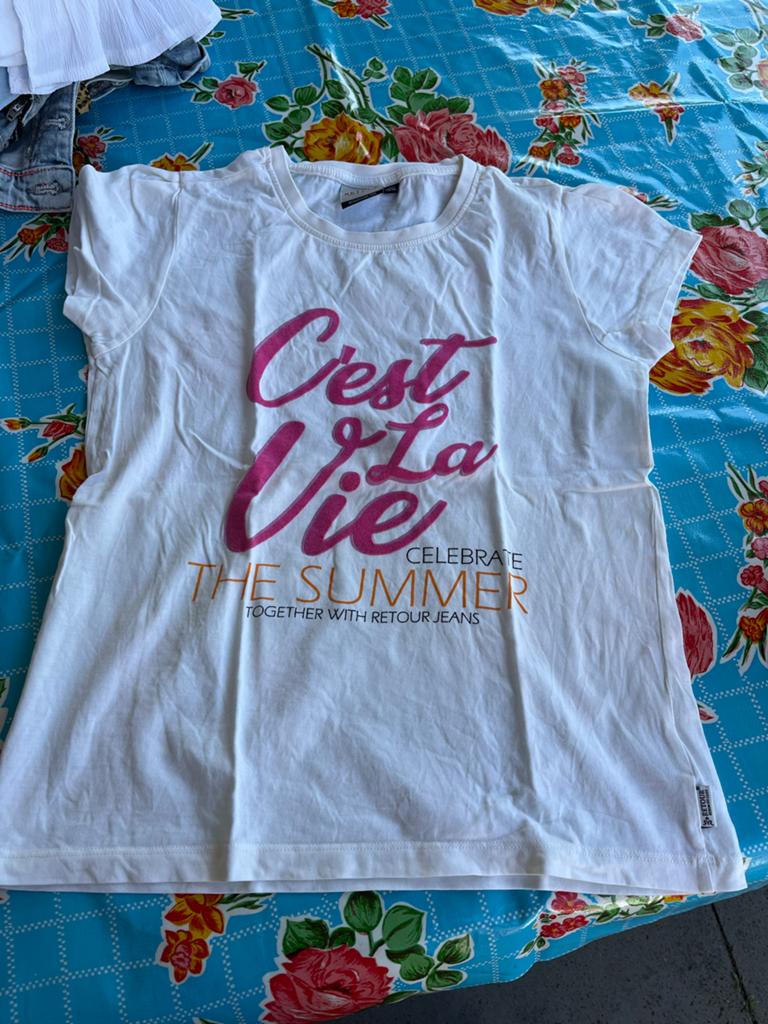 Retour Jeans T-shirt "C'est La Vie" - Maat 164, Ophalen of Verzenden, Gebruikt, Meisje, Shirt of Longsleeve