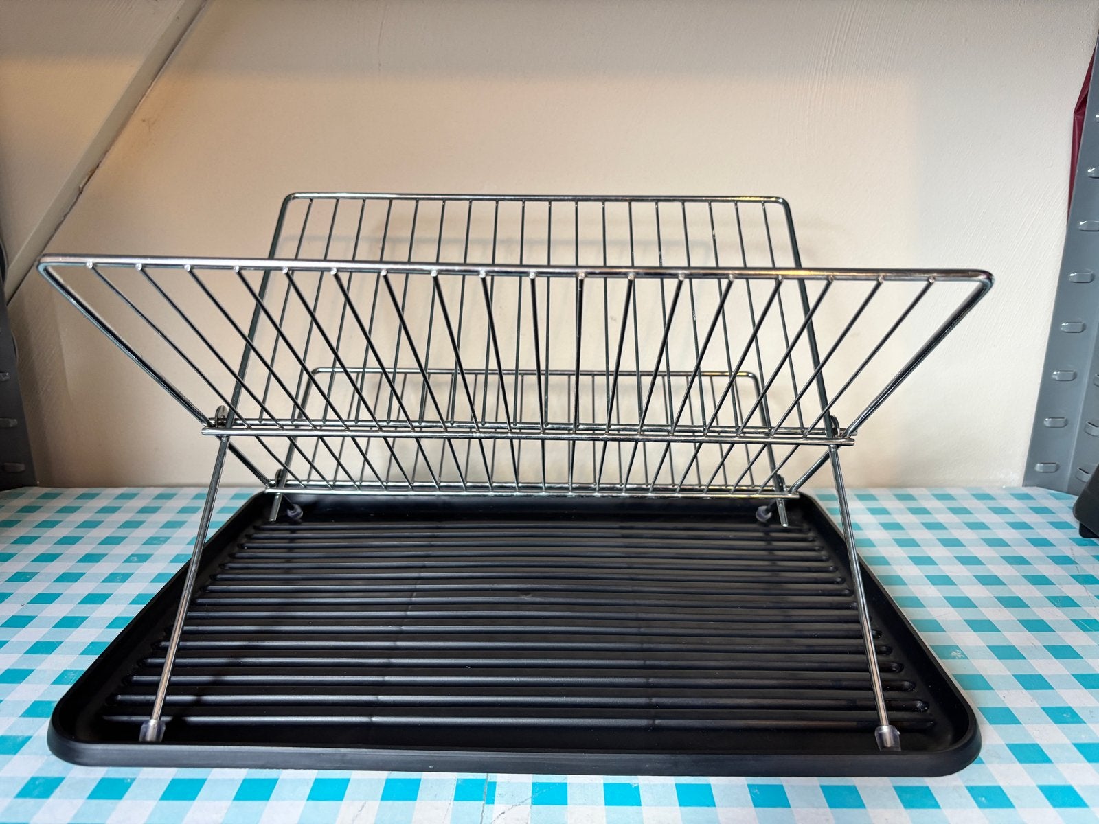 Kitchen Brothers Afdruiprek met Lekbak, Gebruikt, Bordenrek, Ophalen of Verzenden, Zwart