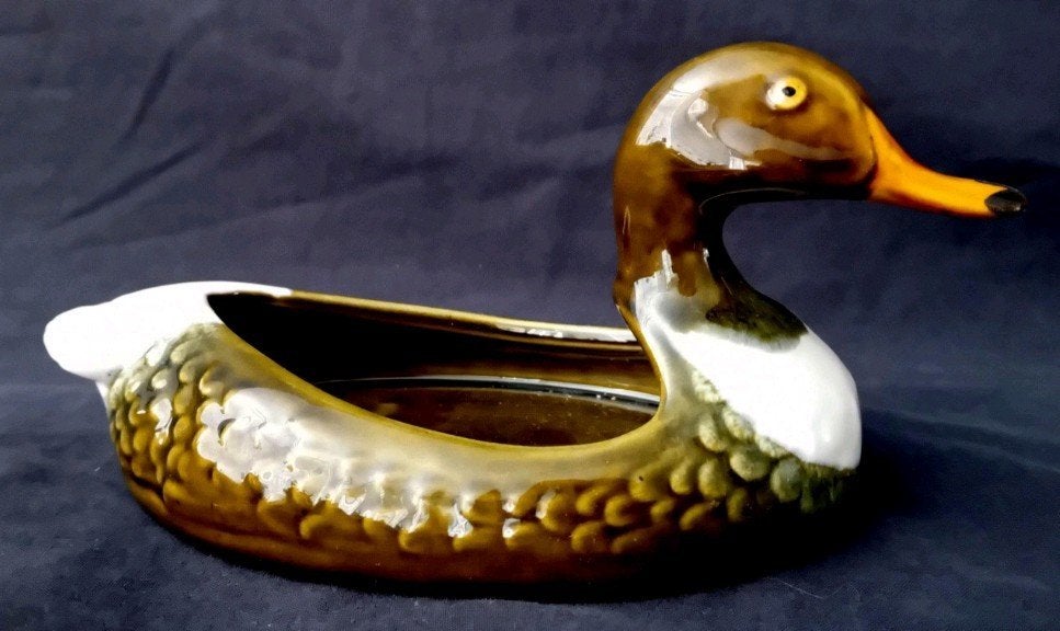 Vintage keramische schaal wilde eend, Antiek en Kunst, Ophalen of Verzenden