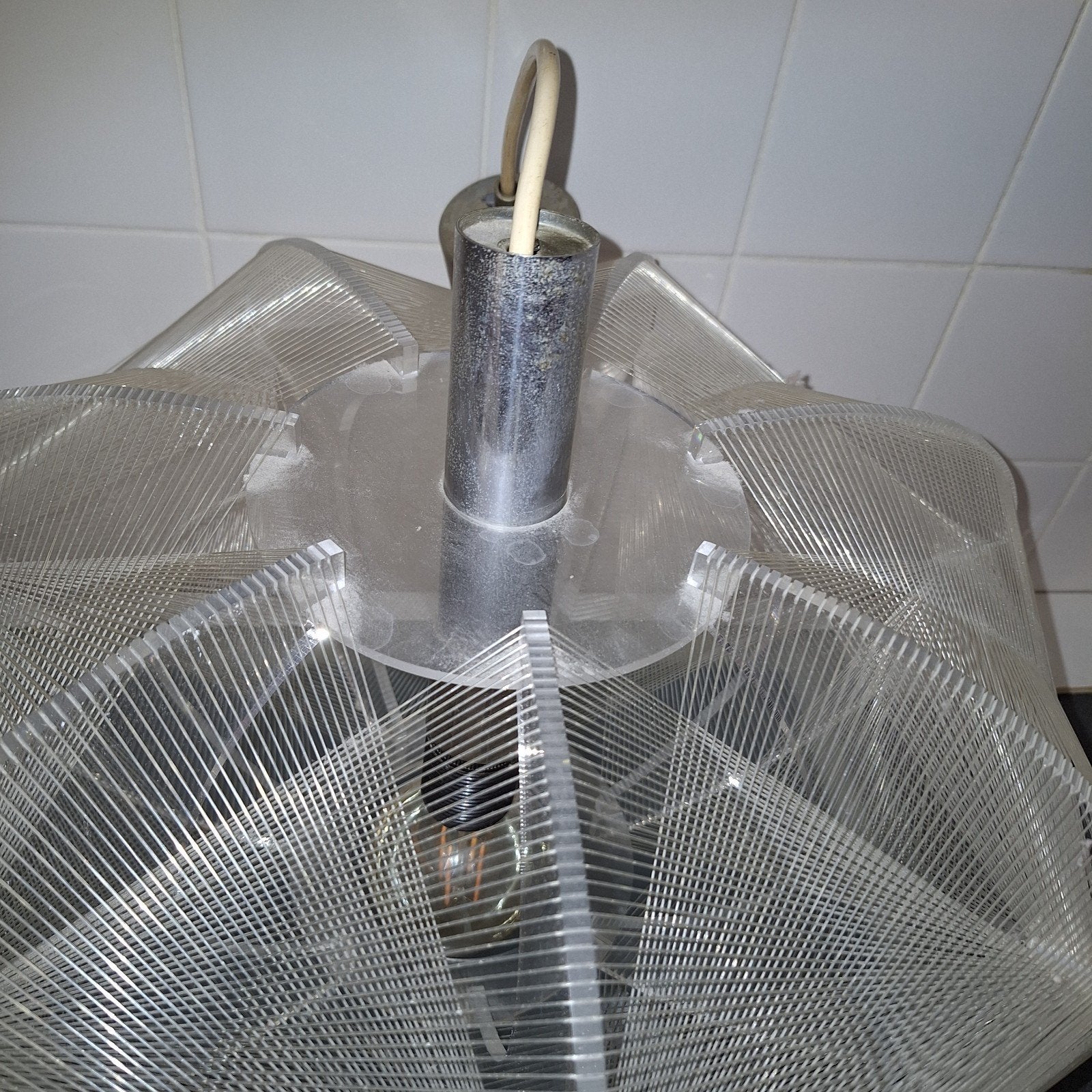 Foto 3 van Zeldzame Paul Secon Sompex-Clear Wire hanglamp, jaren 70