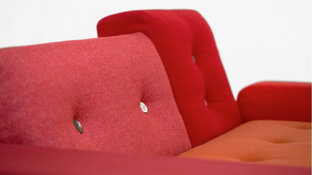 1 Vitra Hella Jongerius Poldersofa Rood mix XL 295cm nieuw, Niet ingevuld, 250 tot 300 cm, Niet ingevuld, Nieuw
