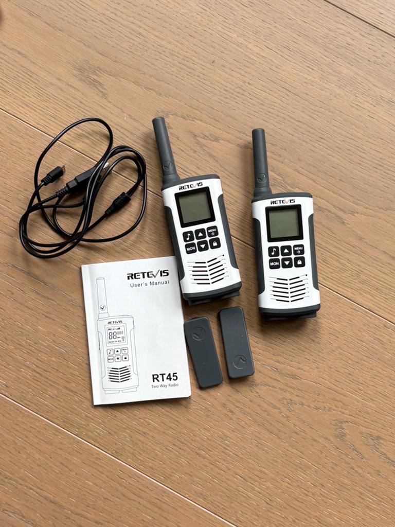 Walkie talkie Retevis Rt45, Ophalen of Verzenden, Zo goed als nieuw, Portofoon of Walkie-talkie, Met broekklem