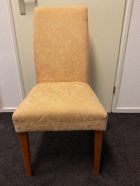 Set van 6 keurig beklede en goedzittende stoelen aangeboden, Huis en Inrichting, Stoelen, Ophalen, Overige kleuren, Zo goed als nieuw