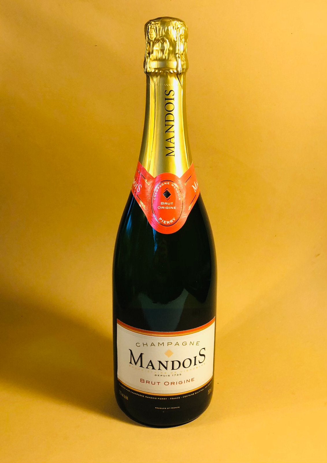 Henri Mandois champagne Brut Origine uit 2015, Verzamelen, Wijnen, Ophalen of Verzenden, Zo goed als nieuw, Frankrijk, Champagne