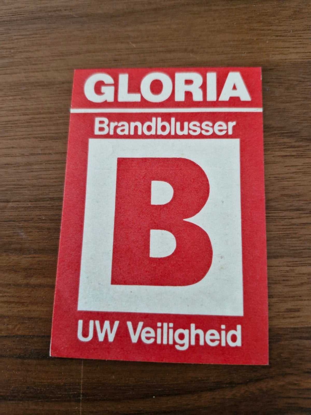 9420 Gloria Brandblusser Sticker - Uw Veiligheid, Verzamelen, Ophalen of Verzenden, Gebruikt, Overige typen