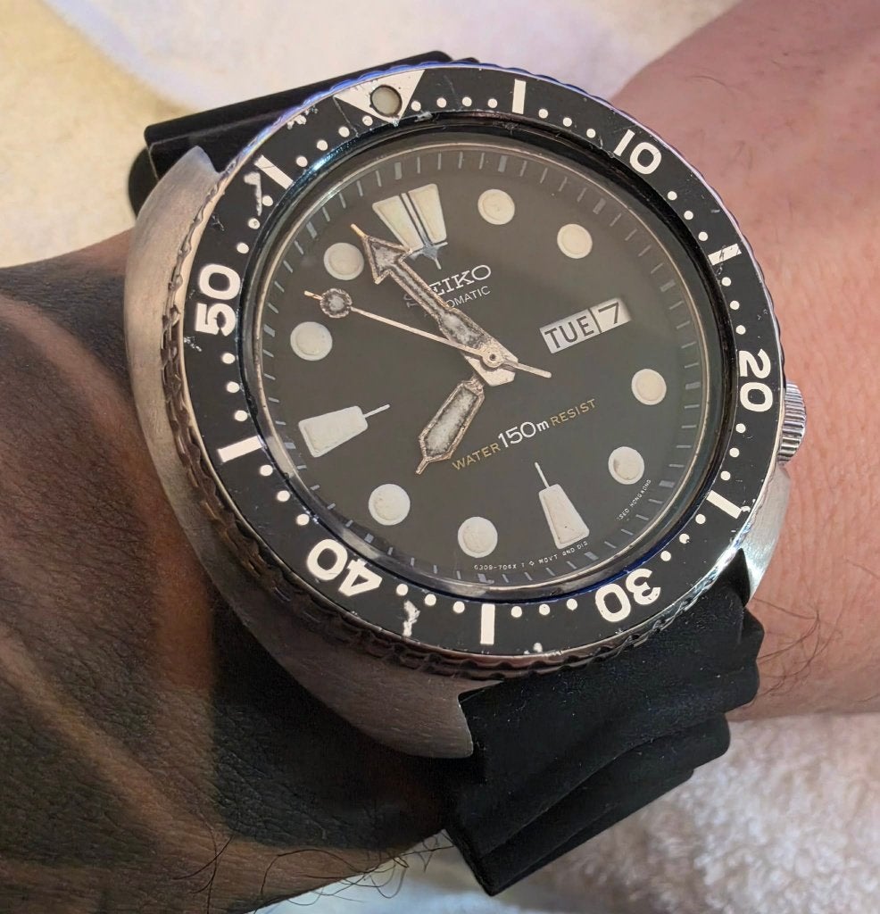 Seiko 6309-7049 Turtle Long Text, Ophalen, Zwart, IOS