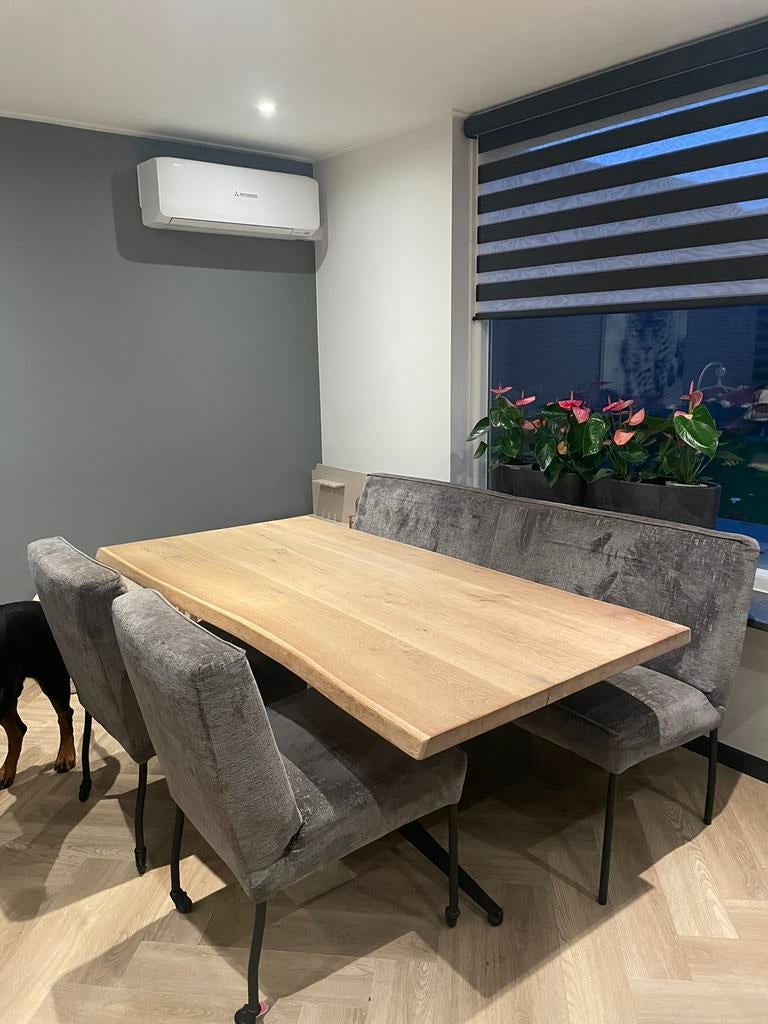 Tafel met 360 graden poot, Huis en Inrichting, Tafels | Eettafels, Ophalen, 50 tot 100 cm, Zo goed als nieuw, 150 tot 200 cm