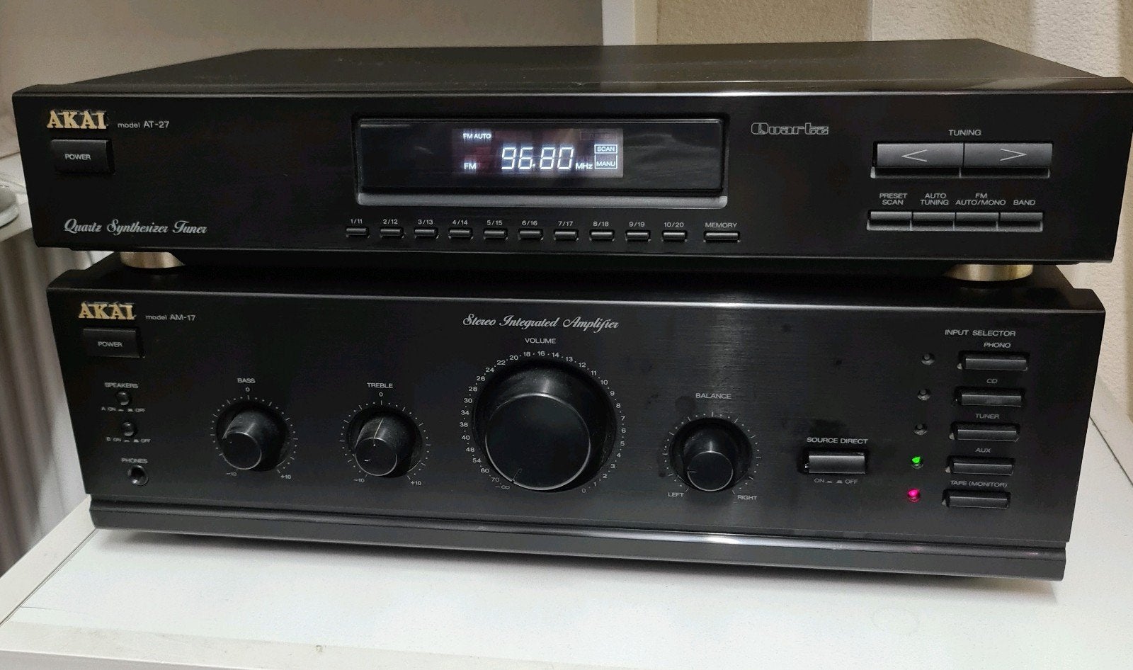 Akai versterker am-17 + tuner at-27L, Ophalen of Verzenden, Speakers, Akai